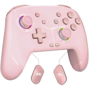 GMBACK Wireless Switch 2 Pro Controller, Turbo Controller for Nintendo Switch 2/Switch 1/Lite/OLED with Loop Macro, Home Wake Up, HD Rumble, Motion Control, Turbo, 800mAh, Light Pink