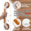 TAILI Grab Bars for Bathtubs and Showers 2 Pack Suction Grab Bar, Heavy Duty Shower Handle Removable Bath Handrails for Seniors and Elderly, Bathroom Safety Grip No Drilling Waterproof,Wood Grain