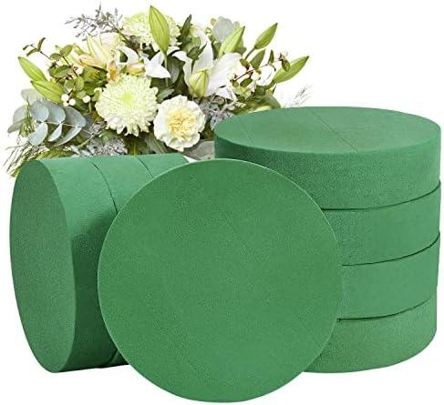 Crafare 7.5Inch 4 Pack Round Wet Floral Foam Bricks DIY Floral Blocks for Spring Flower Arrangement and Wedding Holiday Decoration Crafare 7.5Inch 4 Pack Round Wet Floral Foam Bricks DIY Floral Blocks for Spring Flower Arrangement and Wedding Holiday Decoration