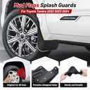 Mud Flaps for Toyota Tundra 2022-2026 Mudguards Accessories All-Weather Splash Guards 4PCS No-Drill Front&Rear Tundra Mudflaps Set(Not fits SR Models)