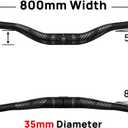 FIFTY-FIFTY Mountain Bike Riser Handlebar, Aluminum Alloy Bicycle Riser Handlebar, 35mm Diameter, 800mm Wide MTB Bar (Black, 38mm Rise)