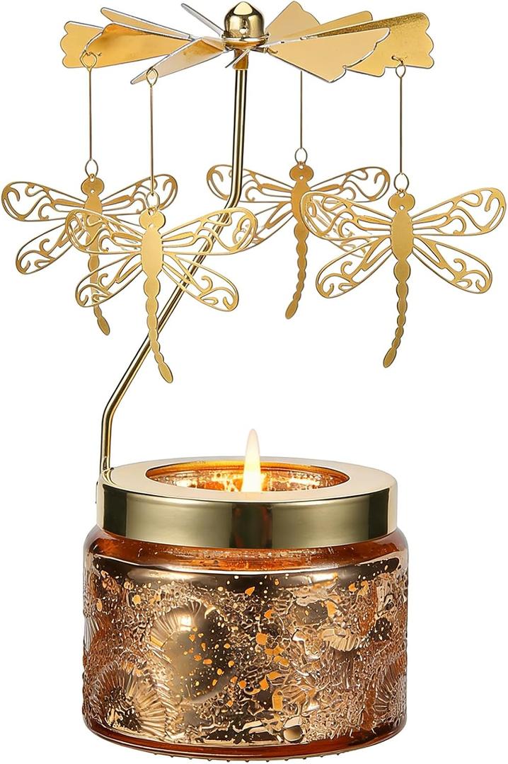 Candle Gifts for Women, Birthday Gifts for Mom Daughter Sister Wife, Unique Dragonfly Gift for Friends Women, Rotatable Scented Candles Gift for Christmas Anniversary Mothers Day (Dragonfly)