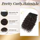 Clip in Hair Extensions 4 PCS, 16 Inch Short Wavy Curly Clip on Hair Extension, Thick Natural & Soft Synthetic Hairpieces for Women (Chocolate Brown)