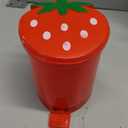 BxuxJar Strawberry Trash Can, 1 Gallon Desk Plastic Cute Trash Can Kawaii Small Srawberry Garbage Can for Bedroom with 5 Rolls Garbage Bag and 20 PCS 3D Cartoon Stickers(Random Style)