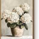 InSimSea Framed Canvas Wall Art Vintage Decor, Hydrangea Floral Pictures Bathroom Wall Decor Aesthetic, Living Room Bedroom Flower Home Retro Decorations, 16x24inch