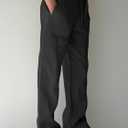 PIDOGYM Mens Cotton Linen Pants, Summer Beach Pants Casual Loose Fit with Elastic Waist Drawstring (Black, S)