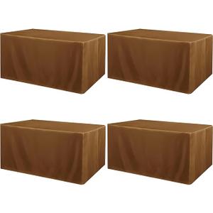 ManMengJi 4 Pack Fitted Table Covers for 6 Foot Tables - Water Resistant Washable Rectangle Tablecloth for Wedding, Banquet and Trade Shows, 72L x 30W x 30H Inches, Brown