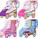 24 Pcs Roller Skating Birthday Party Favor Boxes Roller Skate Paper Boxes Table Centerpiece Sneaker Candy Treat Box Retro Skate Gift Wrap Box for Retro 60s 80s Birthday Party Decoration Supplies