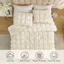 Amélie Home Queen Comforter Set, Bubble Textured, Beige, 3-Piece
