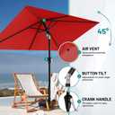 AreShark 6.5' x 10' Rectangular Patio Umbrellas for Outdoor, Outdoor Table Umbrella, Large Outdoor Patio Umbrellas with 6 Sturdy Ribs for Pool, Garden, Deck & Market (Red)