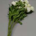 Thiccywoov 6 Pcs Artificial Ranunculus Flowers with Stem 18 Heads White Artificial Ranunculus Flowers Bouquets Bulk for DIY Bouquet Wedding Centerpiece Home Decor