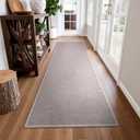 Seavish Washable Runner Rug 2x6 Rug Runners for Hallways Non Slip Low Pile Cotton Woven Kitchen Runner Rug Farmhouse Neutral Entryway Rugs Indoor Floor Carpet Runners for Bathroom Bedroom Laundry (Taupe)