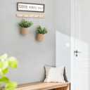 Dahey 2 Pack Wall Hanging Rope Basket (5.5"W6.2"H) with Artificial Eucalyptus, Jute Woven Storage Organizer Flower Plants Basket Farmhouse Rustic Wall Decor for Porch Living Room Bedroom Entryway