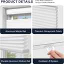 Serlmwnt Cordless Cellular Shades - Honeycomb Blinds for Indoor Windows,No Drill Blackout Shades,Thermal Insulation & Noise Reduction,Suitable for Bedrooms,Kitchens,Living Rooms, Etc.White,38"48"