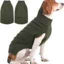 IECOii Large Dog Sweater - Neutral Thick Warm Dog Sweater for Male & Female Dogs, XL Size for Christmas, Thanksgiving, Halloween (X-Large(Chest:24.4 in), Army-Green)