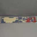 PBT Keycaps Set, Doubleshot 137 Key Caps,Cherry Profile Custom Keycap for 61/64/68/84/87/100/104/108 Mechanical Keyboard, Compatiability for 60 65 75 100 Percent Keyboads (White Blue Red)