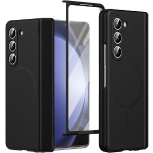 for Samsung Galaxy Z Fold 5 Case [Compatible with MagSafe] Built-in Screen Protector and Hinge Protection. Camera Protectionwith Magnetic Z Fold5 Case Phone Cover Protective - Black