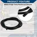Silicone Vacuum Tubing Hose Automotive Vacuum Line for Toyota High Temperature 6.6ft 1/4" 6mm ID 3.5mm Thickness 1 Pc Black