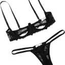 Avidlove Lingerie Set For Women Lace Bra and Panty Set Sexy Underwire Lingerie Set (Medium, Black)