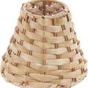 Aspen Creative 51001-1, Empire Clip-On Chandelier Lamp Shade, Natural Banana Leaf, 3" Top x 6" Bottom x 4-3/4" Slant Height