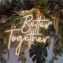 Ulalaza Better Together LED Neon Sign Night Light for Wall Party Dcor Bedroom Room Bar Wedding Home Birthday Art Decoration Christmas with USB Chain Light modulator 5v