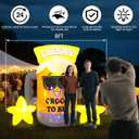 8 FT Beer Party Inflatable Decoration with Built-in Kaleidoscope LED Lights, Suitable for Outdoor use, Yards, Lawns, and Walkways for Bachelor Parties.