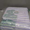 Sky Blue and White Striped Sheets - 1 Flat & 1 Fitted Sheet & 1 Pillowcase w/ Deep Pockets - Comfy, Wrinkle & Fade Resistant - Soft, Breathable & Cooling - Pinstripe Patterned Bedding - Twin Size