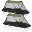 2 Pack Pop up Mosquito Tent for Camping 1 Person Instant Setup Foldable Bug Net Cot Tent with Ground Pin Portable Waterproof Screen Net for Cot Bed Hiking Summer Beach Outdoor