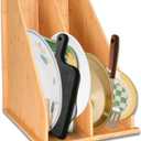 Cookie Sheet Organizer for Cabinet, Cabinet Dividers for Baking Sheets, Bamboo Tray Dividers for Cabinets Store Sheet Pan, Bakeware, Cutting Board and Kitchen Documents