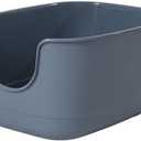 SpaceTime Extra Large Litter Box with High Sides,24.2" Lx16.3 Wx12.9 H XL Multi Cat Litter Pan for Kitty,Cat Boxes for Indoor Cats,Jumbo Litter Boxes for Big Cats,Anti-Splashing,Easy to Clean (Grey)