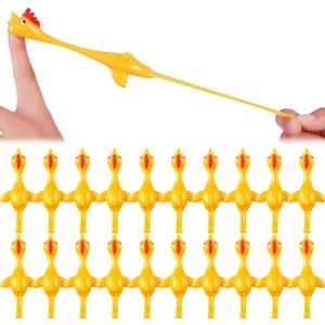 Sumind 50 Pack Chicken Slingshot Rubber Flick Flying Chicken Flingers Stretchy Funny Christmas, Easter Chicks Party Activity for Children