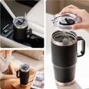 20 oz Stronghold Lid For YETI Rambler Travel Mug (with StrongHold Lid), Tumbler Screw On Top Lids Replacement Twist Lids 100% LeakProof(Only Fit YETI 20 oz Travel Mug Which Has The stronghold lid)