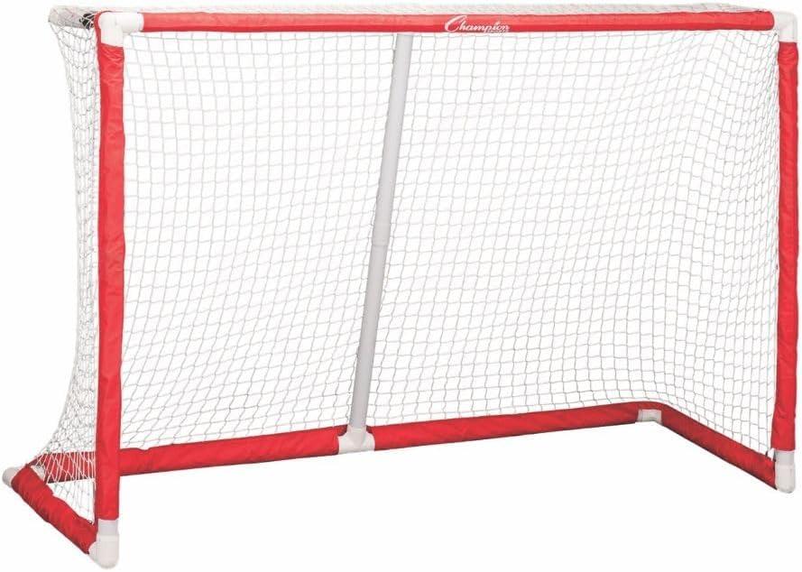 Champion Sports Floor Hockey Collapsible Goal ( (72 x 48 x 24-Inch, Red)