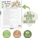 Hadley Designs Baby Shower Games for 25 Guests - Woodland Baby Predictions & Advice Cards for New Parents, Who Knows Mommy Best, Babyshower Game Girl Boy Gender Neutral, Gender Reveal Games