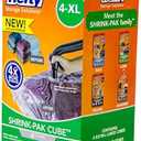 Hefty Shrink-Pak  4 Extra Large Vacuum Seal Storage Bags  Space Saver Bags for Clothing, Pillows, Towels, or Blankets, 4 x XL Cubes