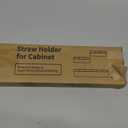 Upgraded 9.84" Large Straw Holder for Cabinet Door, 3-Part Adjustable Straw Organizer Storage with Strong Adhesive Double-sided Tape, Ultra Sticky Under-Cabinet Mount Storage (Transparent)