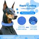 Dog Cooling Collar, Bandana for Pets in Summer, PVA Material for Physical Cooling, Adjustable with Velcro, for All Dogs, 2-Pack, Blue (Large)