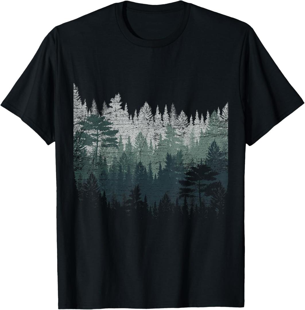 Night Nature Wildlife Trees Outdoor Forest T-Shirt (Small, Black)