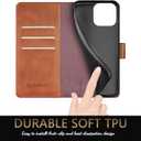 SUANPOT Compatible with iPhone 16 Pro Max 6.9" Wallet case with RFID Blocking Credit Card Holder,Flip Book PU Leather Protective Cover Women Men for Apple 16 Pro Max Phone case Light Brown