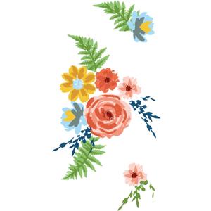 Sizzix Layered Clear Stamps Set Painted Florals, One Size, Multicolor