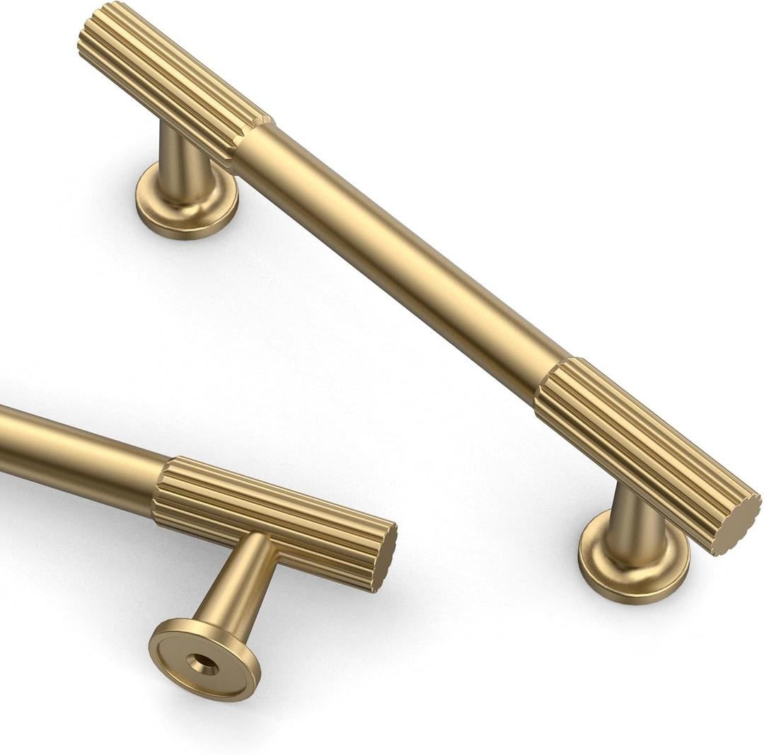 Asidrama 10 Pack 3.75 Inch(96mm) Champagne Bronze Cabinet pulls Kitchen Cabinet Handles, Cabinet Pulls Kitchen Cabinet Hardware for Cupboard Drawer Pulls