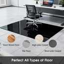 Elasticity Black Clear Chair Mat 46" x 46" - Transparent Protective Floor Mat for Hardwood & Tile Floors, Home & Office Rectangle Hard Floor Protection Mat