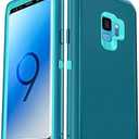 LeYi Compatible for Galaxy S9 Case, Samsung Galaxy S9 Case, 3 in 1 Full Body Shockproof Rubber Dustproof Rugged Defender Protection Case Samsung Galaxy S9 Phone Case, Teal Blue