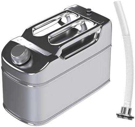 1.32 Gallon 304 Stainless Steel Water Container ，Camping Water Container , With Flexible Spout/Nozzle System Pressure Relief Valve Safety Configuration，Camping Emergency Storage,Home and Outdoor