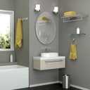 Gatco 4647 Glam Minimalist Towel Rack, Satin Nickel | Wall Mounted 25.75" W X 5.25" H X 10.13" D Towel Shelf with Towel Bar for Bathroom