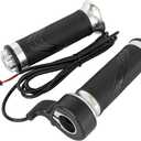 Electric Twist Throttle Grips, Electric Scooter Three Speed Throttle Handlebar, LED Battery Voltage Display Electric Bike Throttle Accelerator Aluminium Speed Control