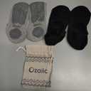 Ozaiic Pilates Socks for Women Non Slip Grip, Yoga Socks with Grippers for Barre, Hospital, Ballet, Dance, Barefoot Workout (2 Pairs- Black/ Gray, one_size)