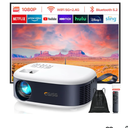 Projector with WiFi and Bluetooth, Full HD 1080P Portable Projector, 4K Supported Outdoor Projector, Lag-free 5G WIFI 6