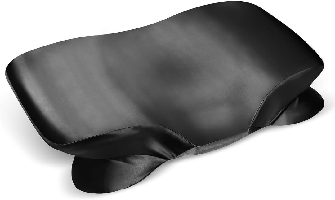 Satin Pillowcase for Zelimun Cervical Pillow, Ergonomic Case, Smooth & Soft Pillowcase, Black Pillow Cover with Zipper