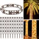 24 Pcs Christmas Light Clips Hooks for Outdoor Strip Light, No Wrap Straps for Christmas Lights, Christmass Light Mounting Clips for Easy Holiday Lighting on Trees, Columns, Porch, Deck